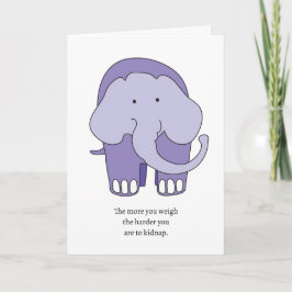 Cartão de Aniversário de Elefante Roxo