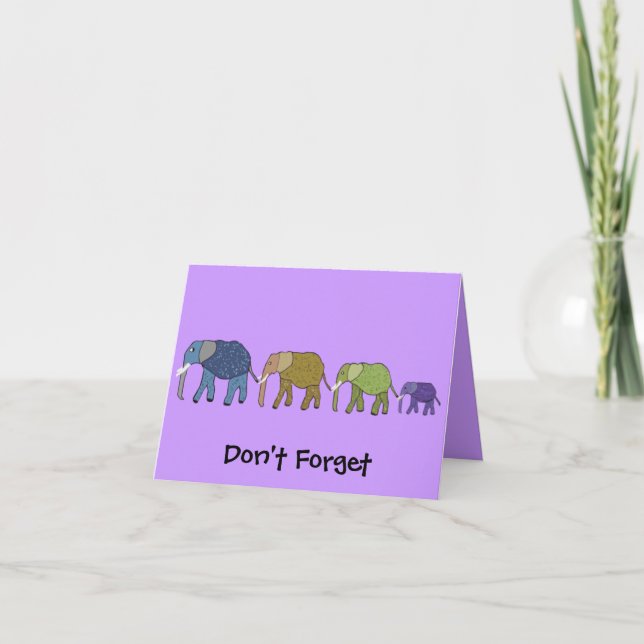 Cartão de Aniversário de Elefantes Africanos (Frente)