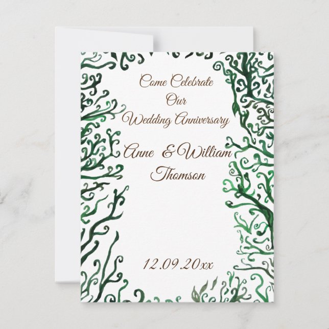 Cartão de aniversário de Elementos Botânicos (Frente)