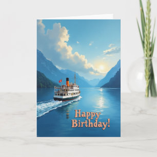 Cartão de Aniversário de Embarcação Elegante