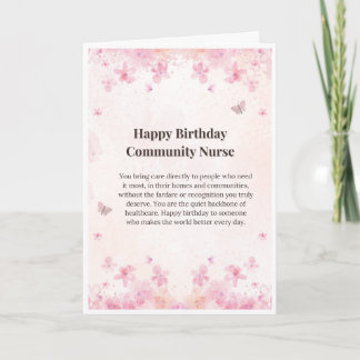 Cartão de Aniversário de Enfermeira Comunitária —