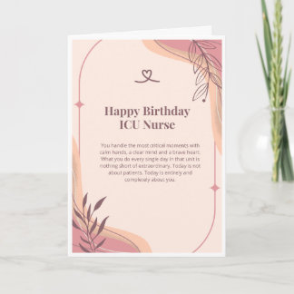 Cartão de Aniversário de Enfermeira de UTI — Feliz
