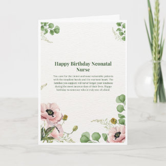 Cartão de Aniversário de Enfermeira Neonatal — Fel