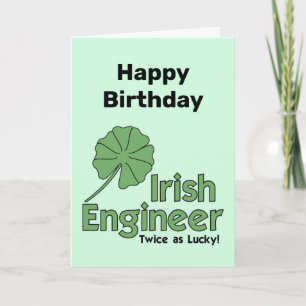 Cartão de Aniversário de Engenheiro Irlandês