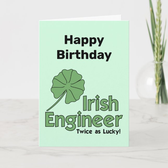 Cartão de Aniversário de Engenheiro Irlandês (Frente)