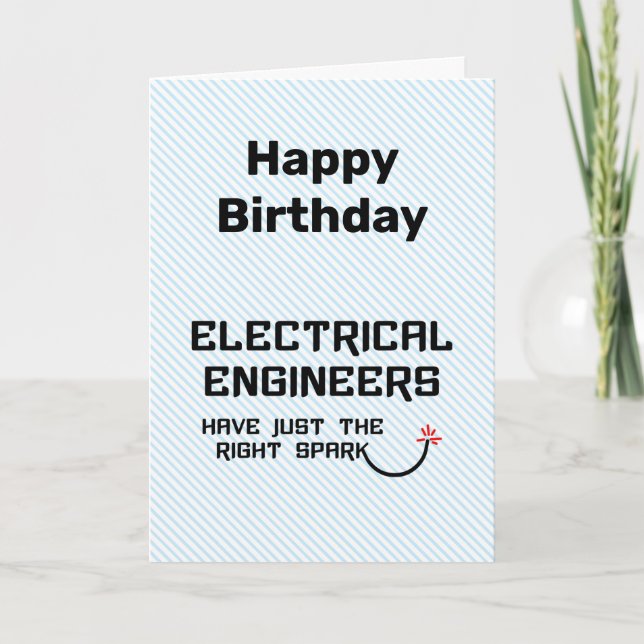 Cartão de Aniversário de Engenheiros Elétricos com (Frente)