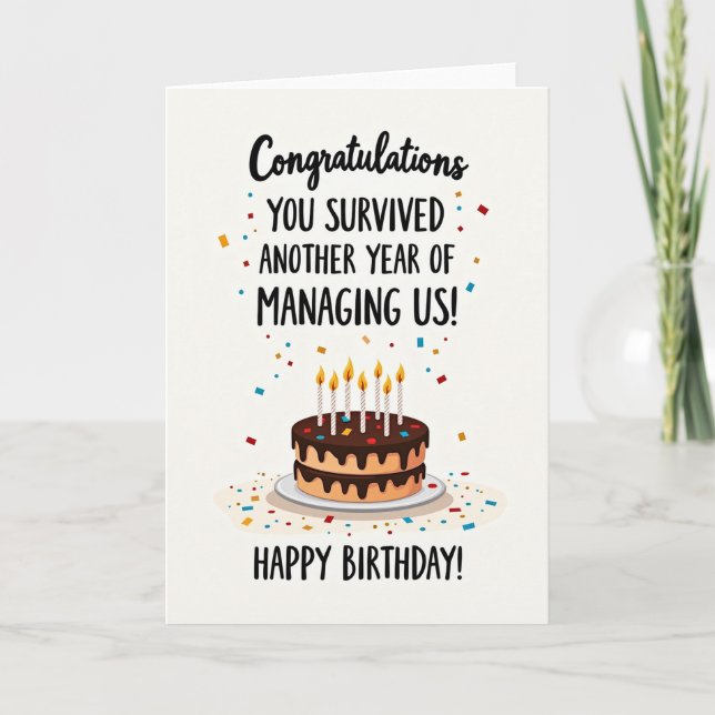 Cartão de Aniversário de Equipe Humorístico (Frente)