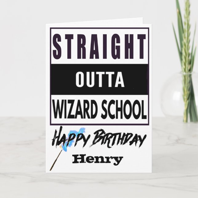 Cartão de Aniversário de Escola do WIZARD para het (Frente)