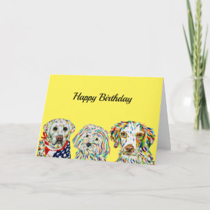 Cartão de aniversário de espanhol Labrador Maltipo
