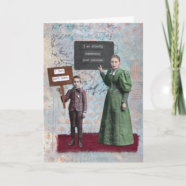 Cartão de aniversário de estilo de mídia mista (Frente)