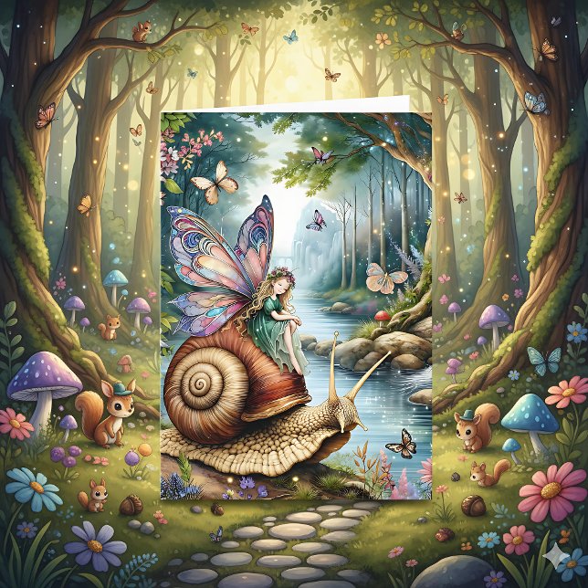 Cartão de Aniversário de Fada bonito com Página de (Criador carregado)