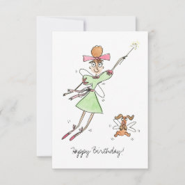 Cartão de aniversário de fada da menina