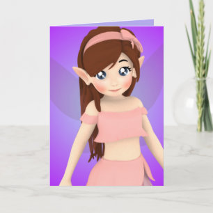 Cartão de Aniversário de Fada Fada de Animação Ros