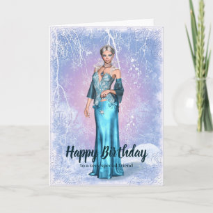 Cartão de Aniversário de Fantasia da Mulher de inv