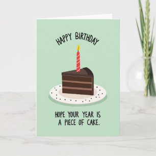 Cartão de Aniversário de Fatia de Chocolate