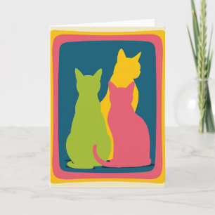 Cartão de Aniversário de Felino Abstrato