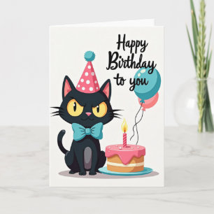 Cartão de Aniversário de Felino Atrevido
