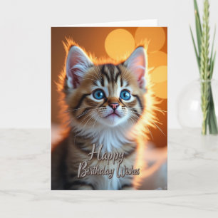 Cartão de Aniversário de Felino Dourado