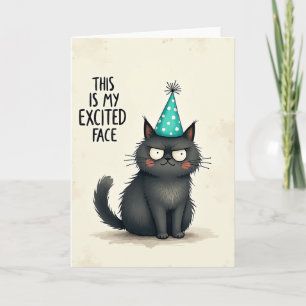 Cartão de Aniversário de Felino Engraçado