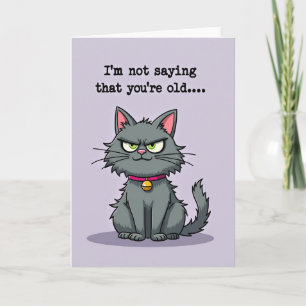 Cartão de Aniversário de Felino Mal-humorado