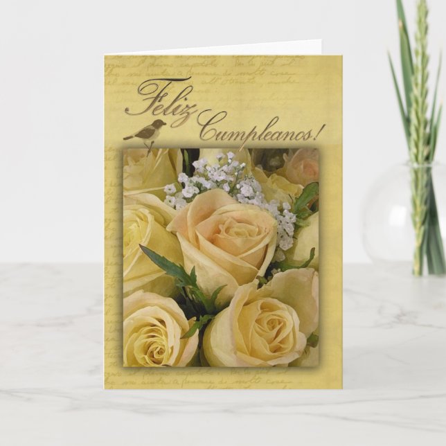 Cartão de aniversário de Feliz Cumpleanos (Frente)