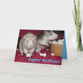 cartão de aniversário de festas de ratos