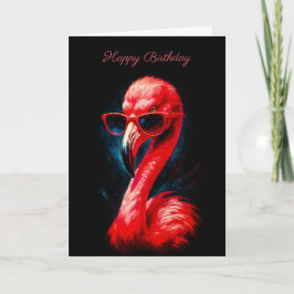 Cartão de Aniversário de Flamingo Fabuloso com Ócu
