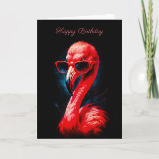 Cartão de Aniversário de Flamingo Fabuloso com Ócu