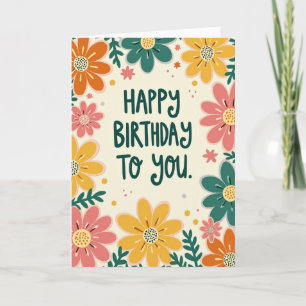 Cartão de Aniversário de Flor Caprichosa
