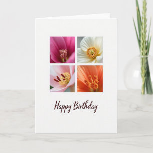 Cartão de Aniversário de Flor Colorida