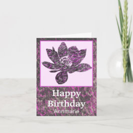 Cartão de Aniversário de Flor de Lotus Parcialment