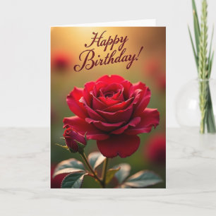 Cartão de Aniversário de Flor de Veludo Especial