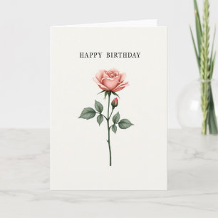 Cartão de Aniversário de Flor Delicada
