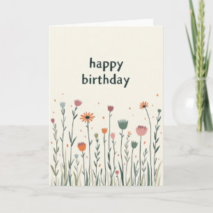 Cartão de Aniversário de Flor Pastel