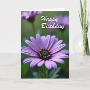 Cartão de Aniversário de Flor Roxa