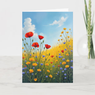 Cartão de Aniversário de Flor Silvestre
