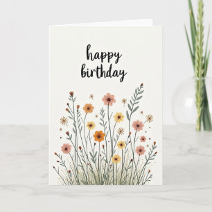 Cartão de Aniversário de Flor Silvestre Alegre