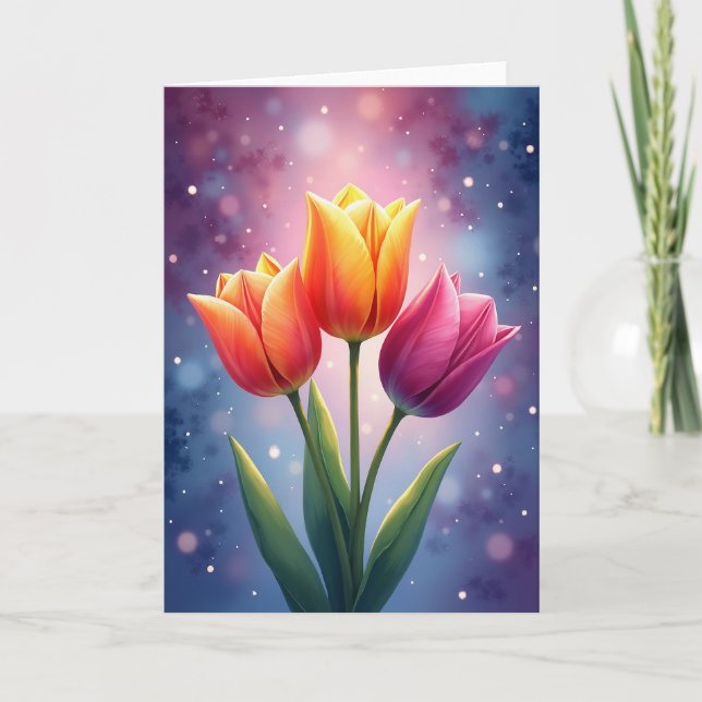 Cartão de Aniversário de Florações Alegres (Frente)