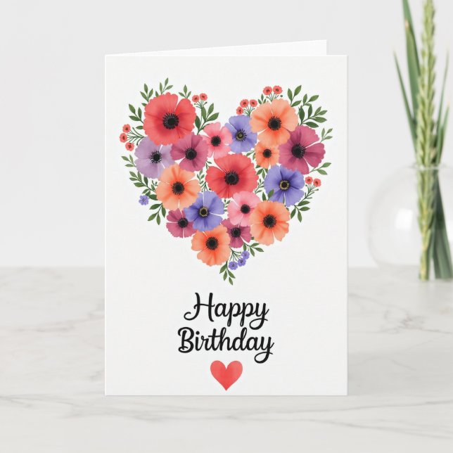 Cartão de Aniversário de Florada Botânica (Frente)
