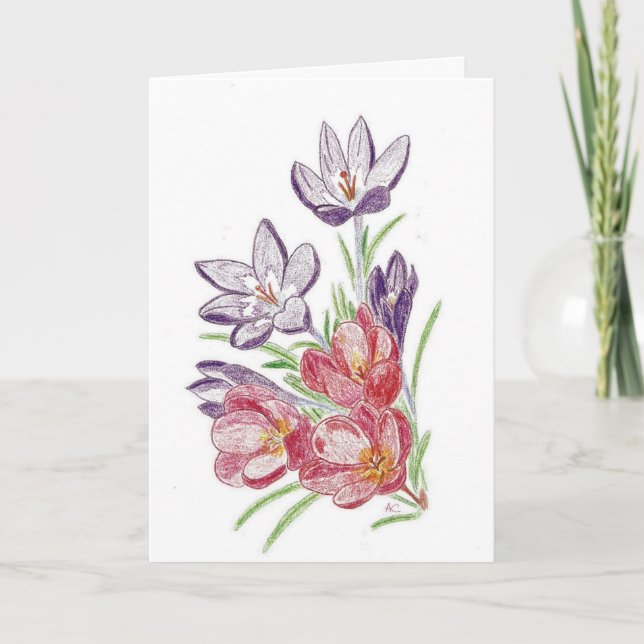 Cartão de aniversário de flores secas (Frente)