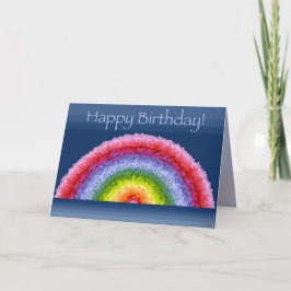 Cartão de aniversário de florescência do arco-íris