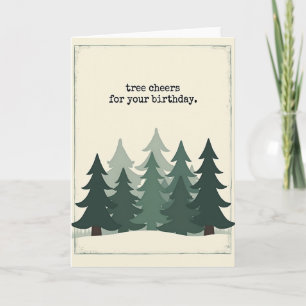Cartão de Aniversário de Floresta Estilizado