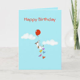 Cartão de aniversário de flutuação do filhote de