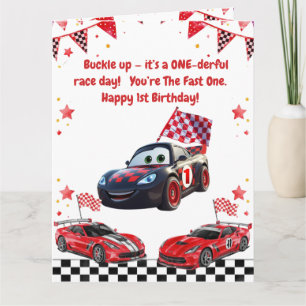 Cartão de Aniversário de Foto de Carro de Corrida 