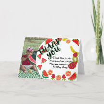 Cartão de Aniversário de Foto de Melancia