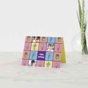 Cartão de Aniversário de Foto do Sorvete Personali