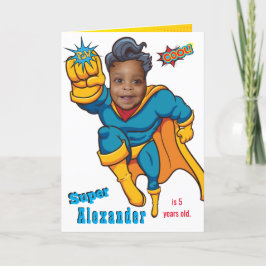 Cartão de Aniversário de Foto do Super-Herói da Co