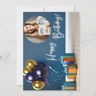 Cartão de Aniversário de Foto Personalizado - Balõ