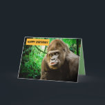CARTÃO DE ANIVERSÁRIO DE FOTOGRAFIA DO FUNNY GORIL<br><div class="desc">CARTÃO DE ANIVERSÁRIO DA GORILLA. LEITURA DO cobrir: ANIVERSÁRIO FELIZ. DENTRO: YA GRANDE APE</div>