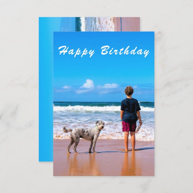 Cartão de Aniversário de Fotografia Personalizado  (Frente/Verso)
